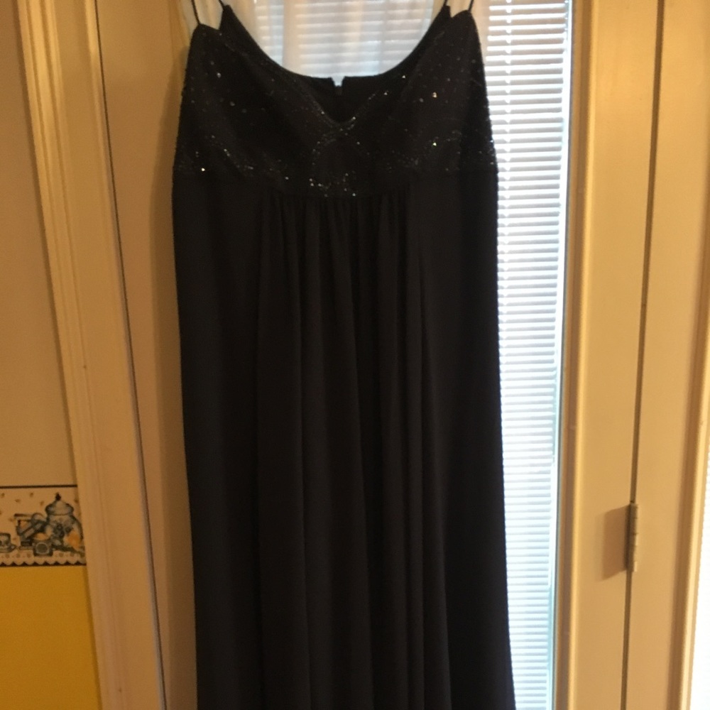 Navy plus prom dress